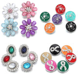 5pcs Crystal Flower Mini Snap Buttons for DIY Leather Snap Button Bracelet