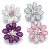 5pcs Crystal Flower Mini Snap Buttons for DIY Leather Snap Button Bracelet