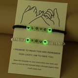 Luminous Couple Bracelets for Lover Women Men LOVE YOU Elastic Bracelet
