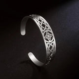 Vintage Witch Knot Bangle Steel Celtic Cuff Bracelet Men Women
