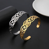 Vintage Witch Knot Bangle Steel Celtic Cuff Bracelet Men Women