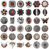 5pcs Brown Snap Button Jewelry 18mm Metal Rhinestone Buttons