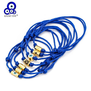Evil Eye Charm Bracelet Red Braided Rope Chain Women Men Jewelry
