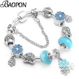 Crystal Charm Bracelet with Marano Beads for Women