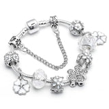 Crystal Charm Bracelet with Marano Beads for Women