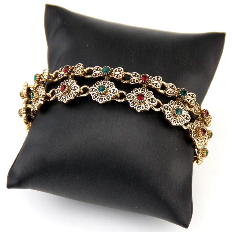 Vintage Bohemia Charm Bracelet Silver Flower Wrist Chain