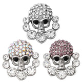 6pcs Snap Jewelry 18mm Snap Buttons Rhinestone Skull Metal Snaps