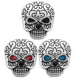 6pcs Snap Jewelry 18mm Snap Buttons Rhinestone Skull Metal Snaps