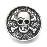 6pcs Snap Jewelry 18mm Snap Buttons Rhinestone Skull Metal Snaps