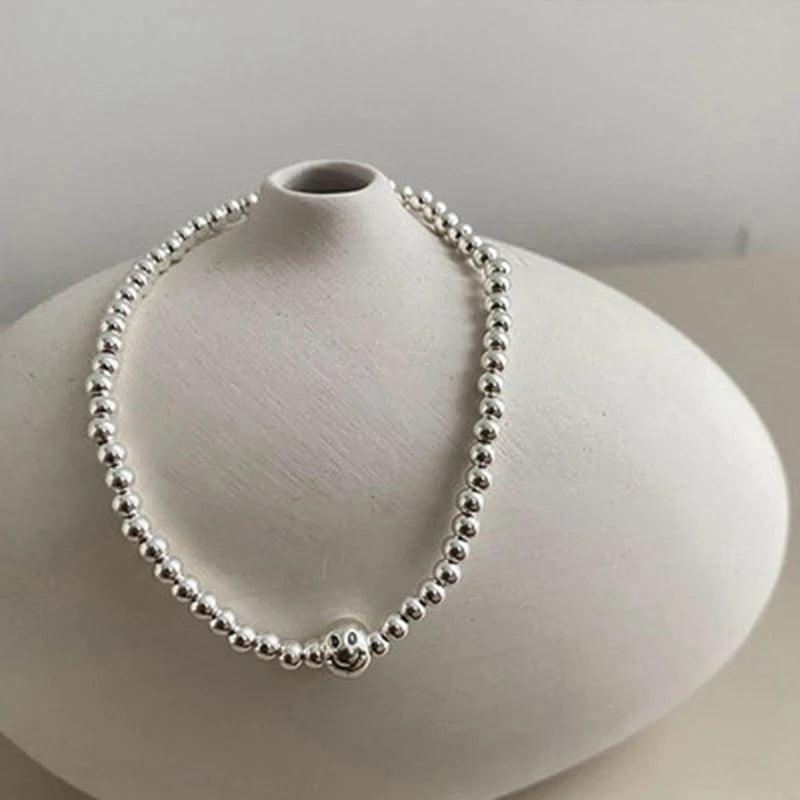 Silver Beaded Smiley Love Heart Square Bracelet Femme
