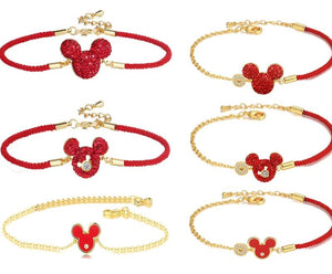 Mickey Stainless Steel Zircon Bracelet Christmas Wedding Gift