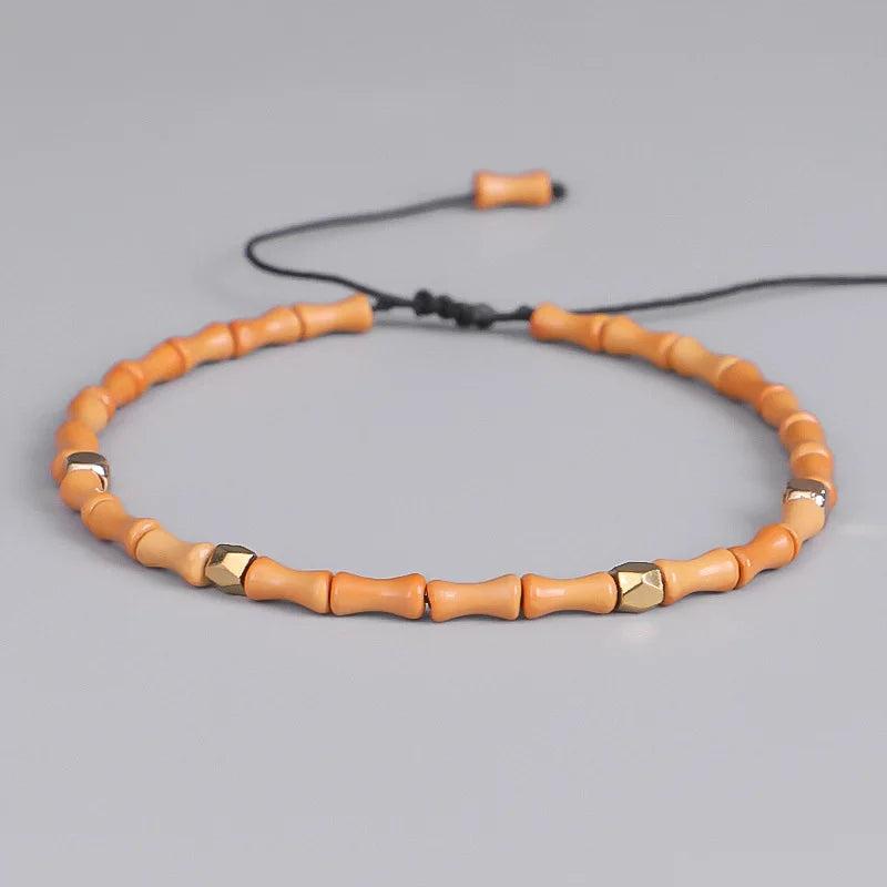Olive Core Bamboo Bracelet Tibetan Buddhism Copper Bead Jewelry