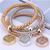 3Pcs Love Heart Bracelet Women Crystal Owl Music Note Charm Bracelets