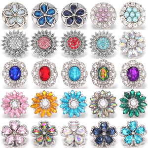 5pcs Crystal Rhinestone 18MM Snap Buttons for DIY Snap Button Jewelry