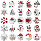 6pcs Christmas Snap Button 18mm 20mm Crystal Santa Claus Snowflake Hat Snaps