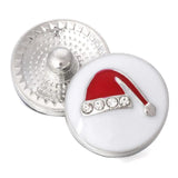 6pcs Christmas Snap Button 18mm 20mm Crystal Santa Claus Snowflake Hat Snaps