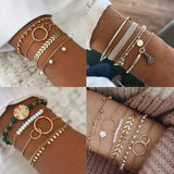Bohemian Tassel Chain Bracelet Set for Women Girls