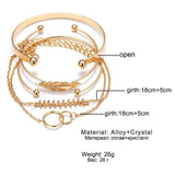 Bohemian Tassel Chain Bracelet Set for Women Girls
