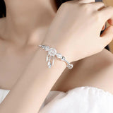 Adjustable Silver Dream Catcher Tassel Bracelet