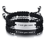 Love Bracelets for Couples, His and Her Wristband, Braided Rope Jewelry