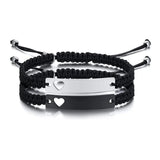 Love Bracelets for Couples, His and Her Wristband, Braided Rope Jewelry