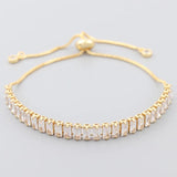 Boho Rainbow Zircon Bracelet for Women Adjustable CZ Tennis Chain Bracelet