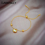 316L Stainless Steel Heart Charm Bracelet for Women Non-fading Jewelry