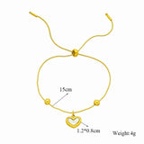 316L Stainless Steel Heart Charm Bracelet for Women Non-fading Jewelry