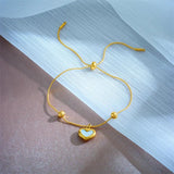 316L Stainless Steel Heart Charm Bracelet for Women Non-fading Jewelry