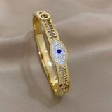 316L Stainless Steel Evil Eye Bangles Bracelets for Women