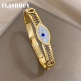 316L Stainless Steel Evil Eye Bangles Bracelets for Women
