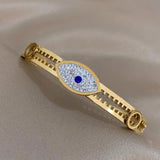 316L Stainless Steel Evil Eye Bangles Bracelets for Women