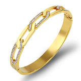 Hollow Cross CZ Crystals Bracelets Bangle