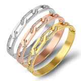Hollow Cross CZ Crystals Bracelets Bangle
