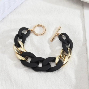 Matte Resin Link Chain Bracelets for Women Toggle Chain Jewelry