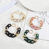 Matte Resin Link Chain Bracelets for Women Toggle Chain Jewelry