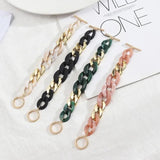 Matte Resin Link Chain Bracelets for Women Toggle Chain Jewelry