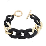 Matte Resin Link Chain Bracelets for Women Toggle Chain Jewelry