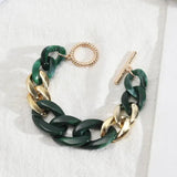 Matte Resin Link Chain Bracelets for Women Toggle Chain Jewelry