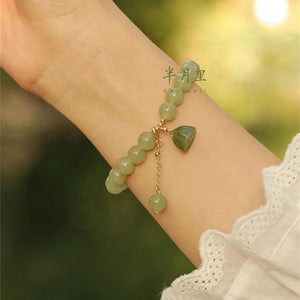 Jade Pearl Bracelet Rabbit Charm Beaded Bracelets for Women