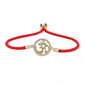 AUM OM Charm Bracelets Red Thread Religious Handicraft