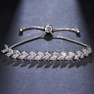 Roman CZ Zirconia Bracelet Wedding Rose Silver Chain Bracelet