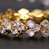 Roman CZ Zirconia Bracelet Wedding Rose Silver Chain Bracelet