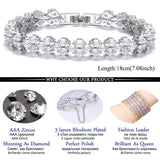 Roman CZ Zirconia Bracelet Wedding Rose Silver Chain Bracelet