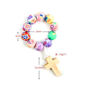 8mm Soft Ceramic Beads Rosary Thumb Bracelet for Women