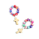 8mm Soft Ceramic Beads Rosary Thumb Bracelet for Women