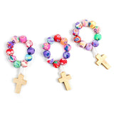 8mm Soft Ceramic Beads Rosary Thumb Bracelet for Women