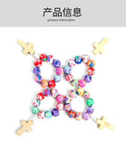 8mm Soft Ceramic Beads Rosary Thumb Bracelet for Women