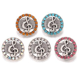 5pcs Mixed Rhinestone Flower Snap Buttons for Snap Bracelet Bangle