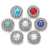 5pcs Mixed Rhinestone Flower Snap Buttons for Snap Bracelet Bangle